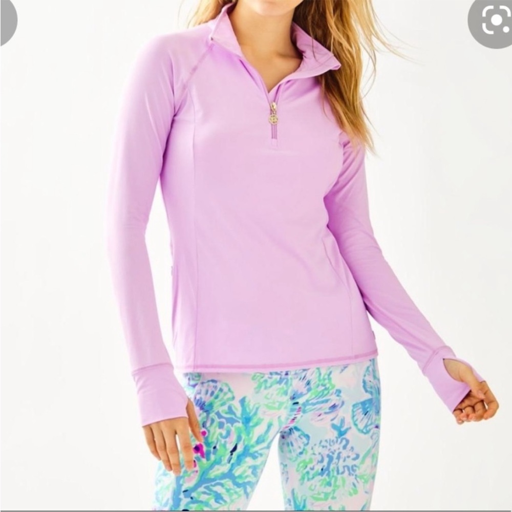 Lilly Pulitzer Marion Half Zip Sunguard Lavender Light Purple M🌸